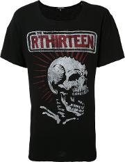 Punk Skeleton Print T Shirt Men Cottonpolyurethane M, Black