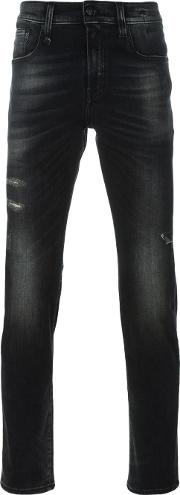 Slim Fit Jeans Men Cottonpolyesterspandexelastanecalf Leather 34, Black