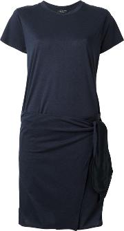 Asymmetric T Shirt Dress Women Silkcottonlyocell M, Blue