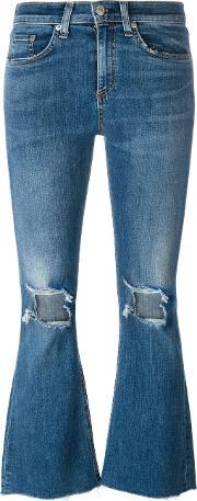 Rag & Bone jean Flared Cropped Jeans Women Cottonpolyurethane 29, Women's, Blue 