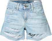 Rag & Bone jean Ripped Denim Shorts Women Cotton 28, Blue 