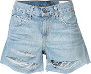 Rag & Bone jean Ripped Denim Shorts Women Cotton 28, Blue 