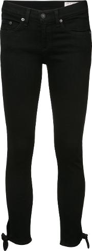 Rag & Bone jean Super Skinny Cropped Jeans Women Cottonpolyurethane 25, Black 