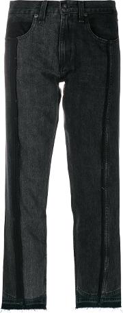 Rag & Bone jean Two Tone Cropped Jeans Women Cotton 24, Black 