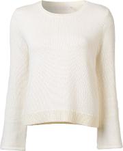 Flared Sleeve Jumper Women Cottonpolyesterviscosewool L