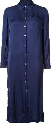 Midi Shirt Dress Women Cottonviscose 2, Women's, Blue