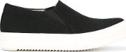 Chunky Sole Slip On Trainers Women Leathercanvasrubber 41, Black