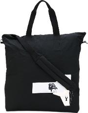 Patches Shopping Bag Unisex Cottonnylon One Size, Black