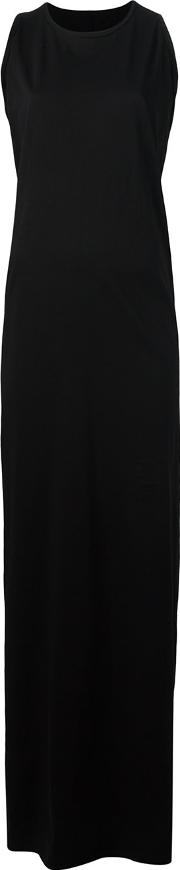 Sleeveless Maxi Dress Women Cotton S, Black