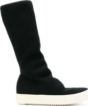 Sock Boots Women Leathernylonwoolrubber 385 Black