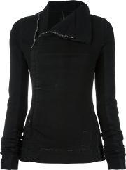 Zipped Turtleneck Jacket Women Cotton S, Women's, Black