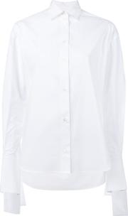 Knotted Straps Detail Shirt Women Cotton 6, White