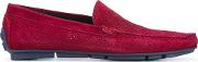 Roberto Cavalli Perforated Loafers Men Leathersuederubber 45, Red 