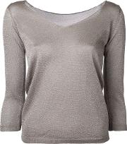 Fine Knitted Top Women Polyesterviscose L, Women's, Brown