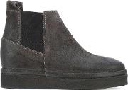 Flat Chelsea Boots Women Leatherrubber 36, Grey