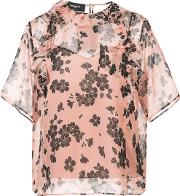 Floral Print Ruffle T Shirt 