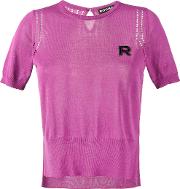 Knitted Lace T Shirt Women Cotton 40, Women's, Pinkpurple