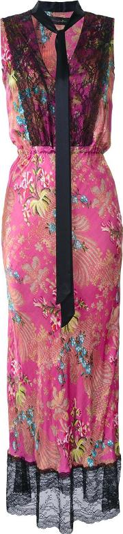 Ultra Violet 'tenderly Brocade' Dress Women Silk 10, Pinkpurple