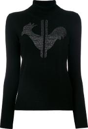 Rossignol Logo Patch Roll Neck Sweater Women Merino Xl, Black 