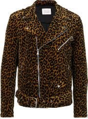 Leopard Print Biker Jacket 