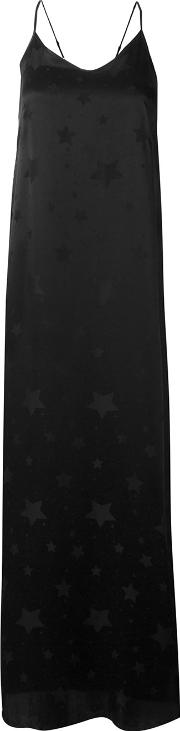 Star Print Slip Dress Women Silk 6, Women's, Black