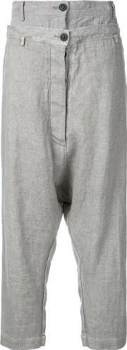 Drop Crotch Trousers Women Cottonlinenflaxspandexelastane S, Grey
