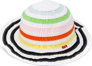 Striped Sun Hat Kids Cottonacetate 56 Cm, White