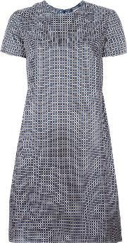 ' Geometric Print Shift Dress Women Silk 40, Women's, Blue