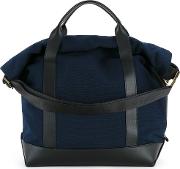 Roll Top Tote Bag Women Canvas One Size, Women's, Blue