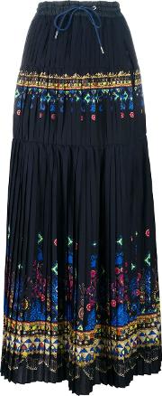 Sacai Tribal Lace Printed Maxi Skirt Women Polyestercuprorayon 3, Blue 