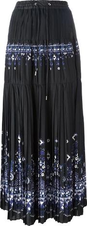 Tribal Lace Printed Maxi Skirt Women Polyestercuprorayon 3, Black