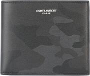Camouflage Bifold Wallet Men Leather One Size, Black