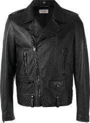 Classic Motorcycle Jacket Men Cottonlamb Skinpolyestercupro 48, Black