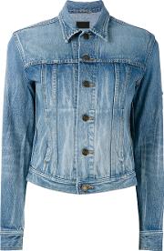 Cropped Denim Jacket Women Cotton L, Women's, Blue
