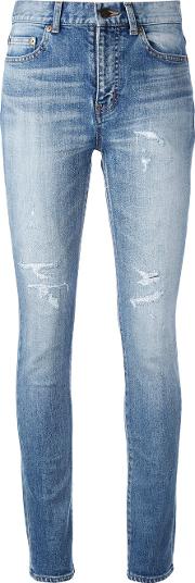 Distressed Skinny Jeans Women Cottonspandexelastane 27, Blue