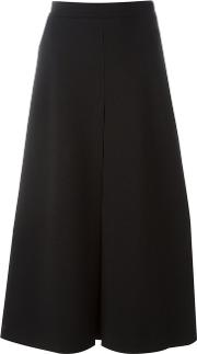 Front Pleat Skirt Women Wool 38, Black