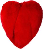 Heart Shaped Cape Women Silklinenflaxfox Furwool 40, Red