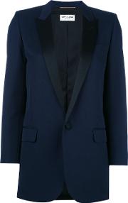 Iconic Le Smoking 80s Tuxedo Jacket Women Silkcottonpolyestervirgin Wool