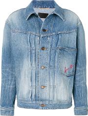 Saint Laurent Loulou Denim Jacket Women Cotton L, Blue 