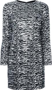 Sequin Embellished Shift Dress Women Silkpolyesterwool 40, Black