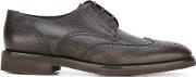 Brogue Detail Derby Shoes Men Calf Leatherleatherrubber 9, Brown