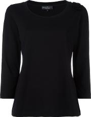 Patch Detail Sweatshirt Women Cotton L, Black