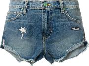 Embroidered Denim Shorts 