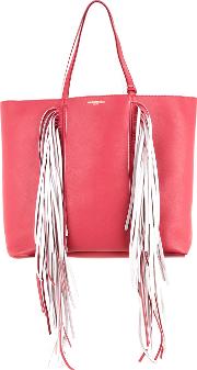 Fringed Shopping Bag Women Calf Leather One Size, Red