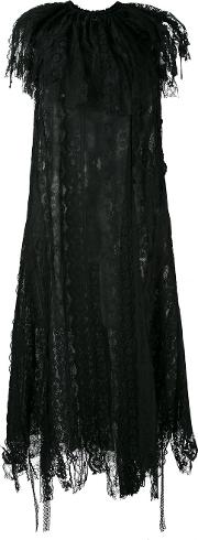Lace Ribbons Dress Women Cottonpolyamide M, Black