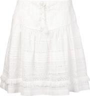 Lace Up Mini Skirt Women Silkcotton 2, White
