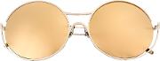 Round Frame Sunglasses Unisex Resintitanium Silver 24kt Goldglass One Size