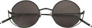 Round Frame Sunglasses Unisex Resintitaniumglass One Size, Black