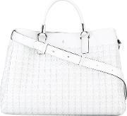 Textured Tote Bag Women Leathergoat Suede One Size, Women's, White