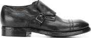 Silvano Sassetti Distressed Monk Shoes Men Calf Leatherleatherrubber 7, Black 